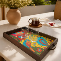 BG|Elegant Rectangular MDF Serving Tray | Stylish & Durable Serving Tray for Home & Dining Decor.