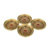 BG|Embossed Brass Coaster Set of 4