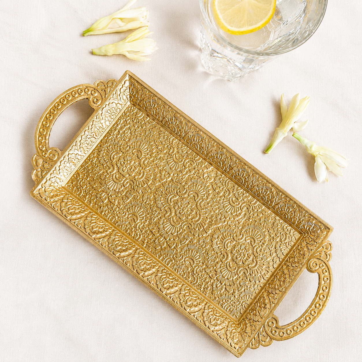 Handcrafted Brass Snack Tray