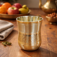 Elegant Brass Glass & Oval Tray Festive Gift Combo Set