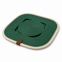 Handcrafted Green Braided Table Mats – Set of 4 | Premium Dining Placemats