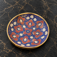 Handcrafted Brass Meenakari Bowls – Blue Floral Design