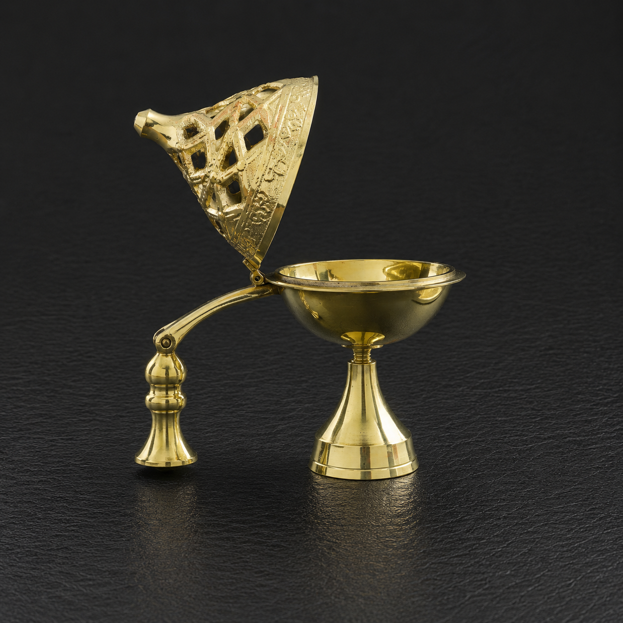 Handcrafted Brass Dhoop Dani Incense Burner with Handle