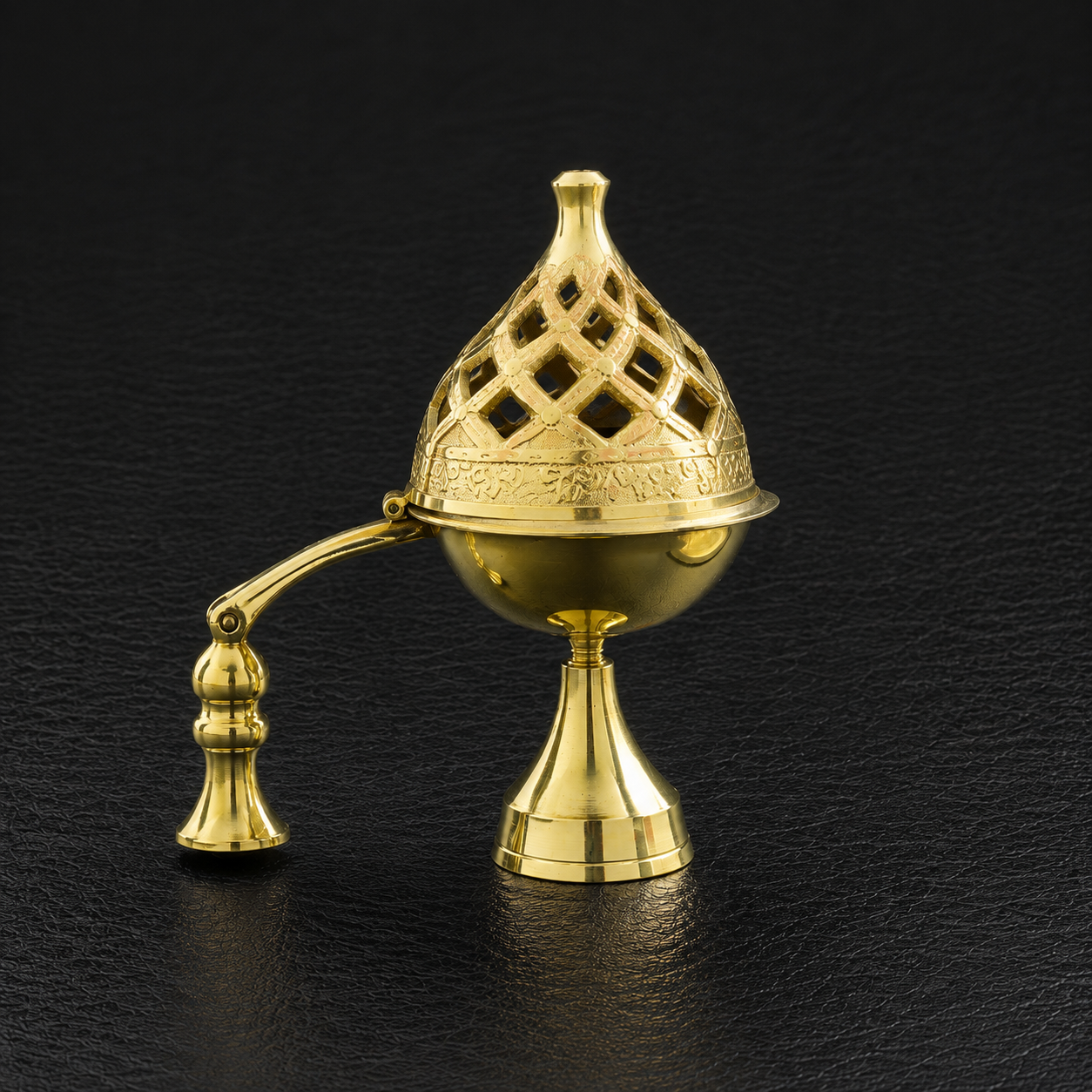 Handcrafted Brass Dhoop Dani Incense Burner with Handle