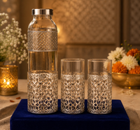 Handcrafted German Silver Bottle & Glass Set For Gifting