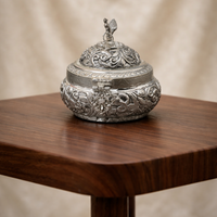 Silver Plated Floral Engraved Multipurpose Eid Gift Box