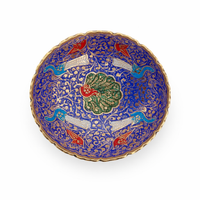 Handcrafted Brass Decorative Plate | Peacock & Floral Design Meenakari Artwork for Home Décor