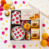 Premium Rakhi Gift Box-Strawberry Snackbox + Strawberry Mug
