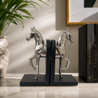 Elegant Horse Bookends | Decorative Metal Book Holder for Home & Office