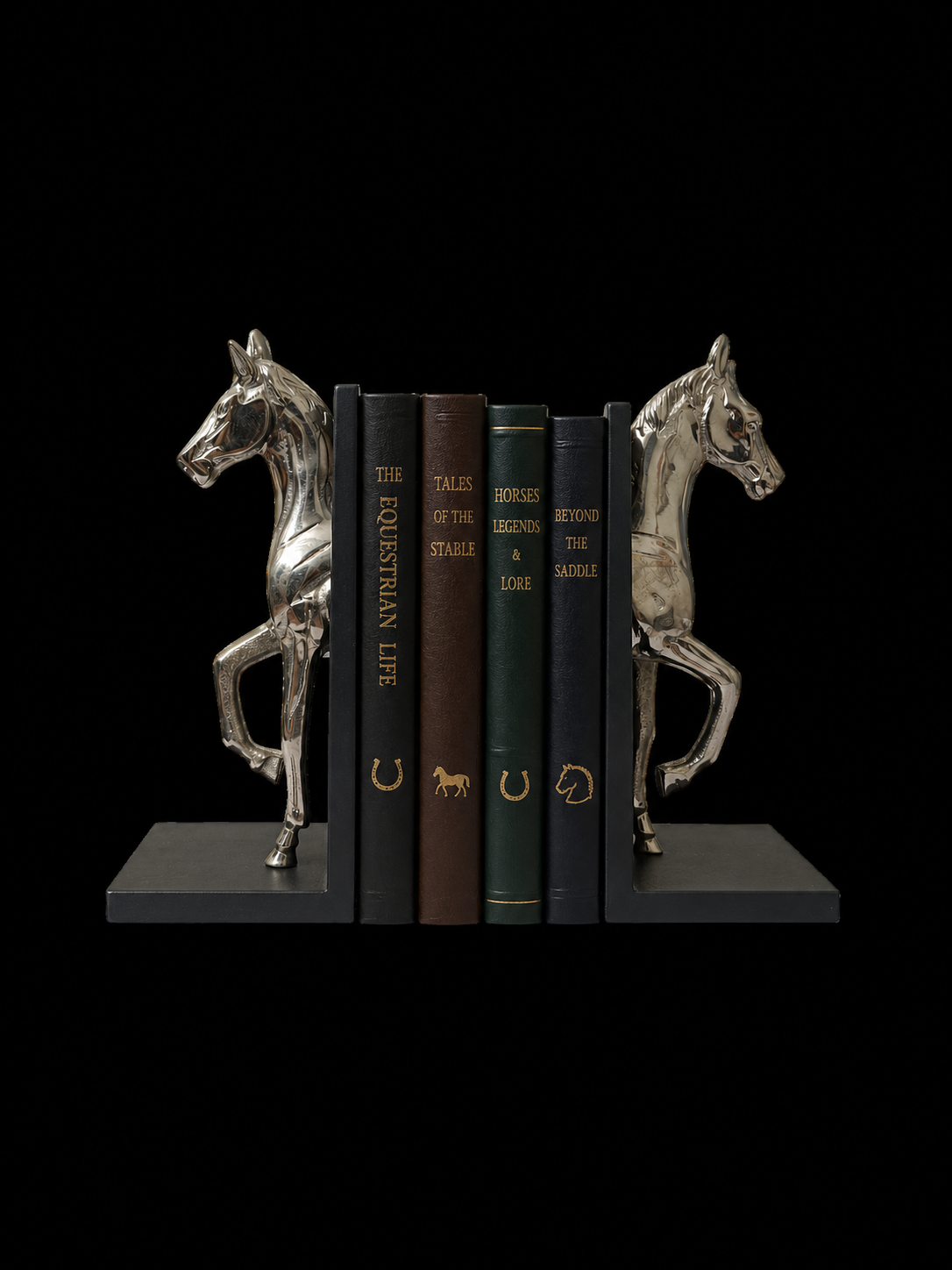 Elegant Horse Bookends | Decorative Metal Book Holder for Home & Office