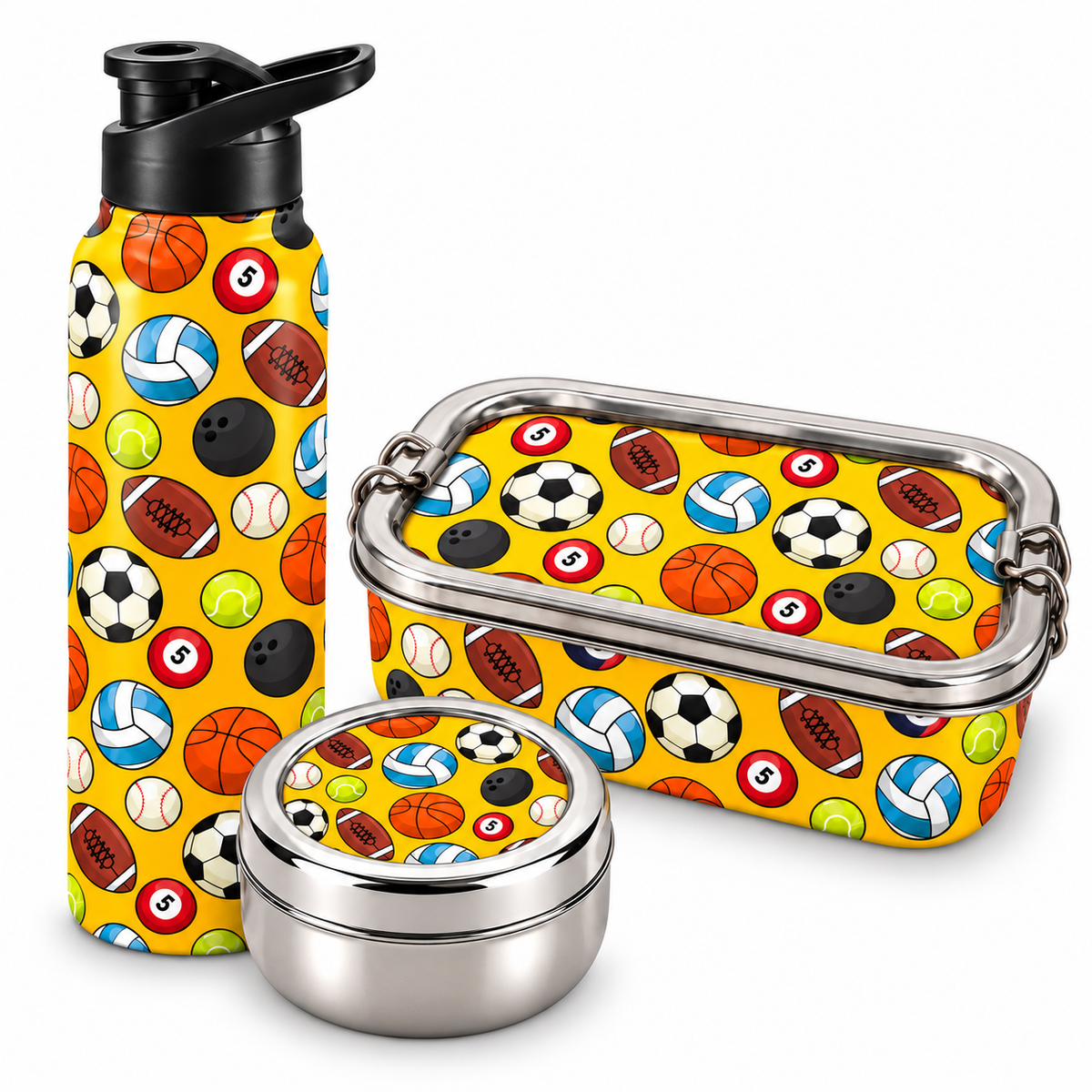 Stainless Steel Lunch Box , Snack Box & Water Sipper (750 ML) Set
