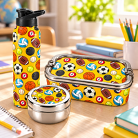 Stainless Steel Lunch Box , Snack Box & Water Sipper (750 ML) Set