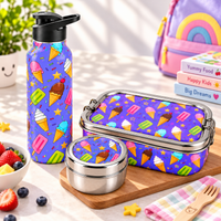 Stainless Steel Lunch Box , Snack Box & Water Sipper (750 ML) Set