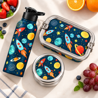 Stainless Steel Lunch Box , Snack Box & Water Sipper (750 ML) Set