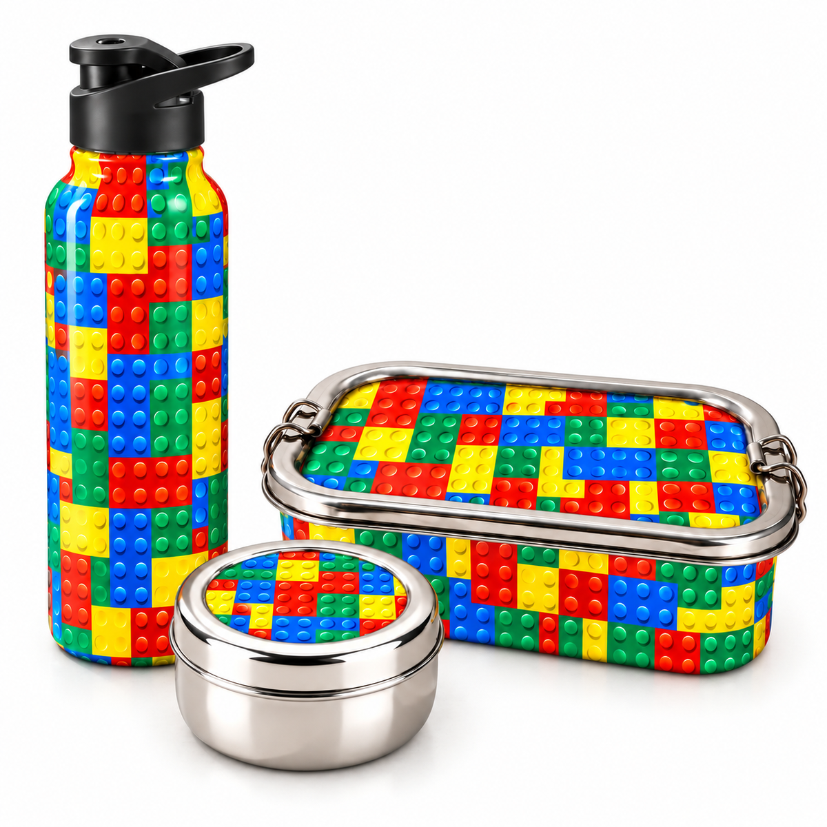 Stainless Steel Lunch Box , Snack Box & Water Sipper (750 ML) Set