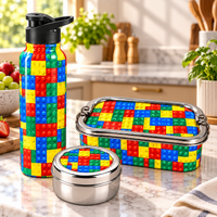 Stainless Steel Lunch Box , Snack Box & Water Sipper (750 ML) Set