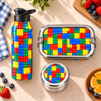 Stainless Steel Lunch Box , Snack Box & Water Sipper (750 ML) Set