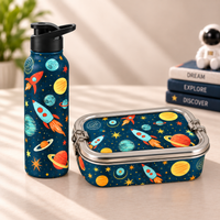 Stainless Steel Lunch Box & Water Sipper (750 ML) Set