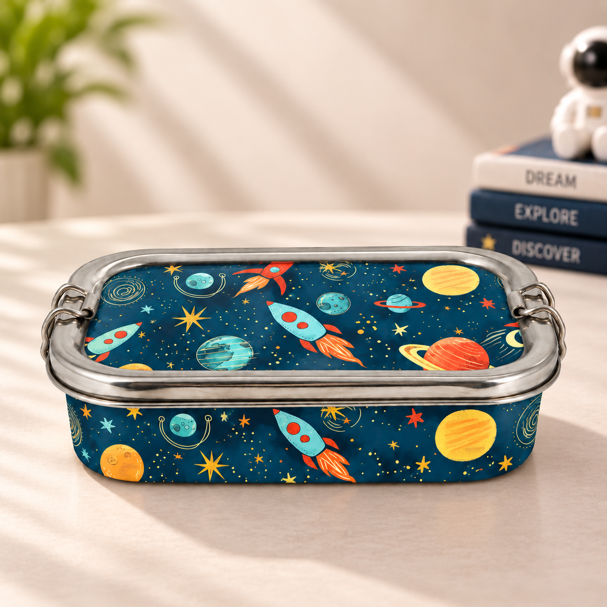 Stainless Steel Lunch Box & Water Sipper (750 ML) Set