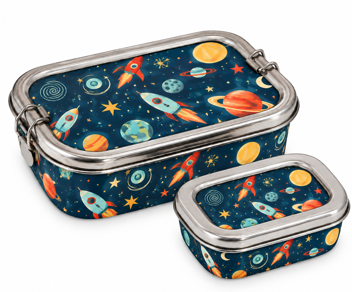 Stainless Steel Lunch Box & Water Sipper (750 ML) Set