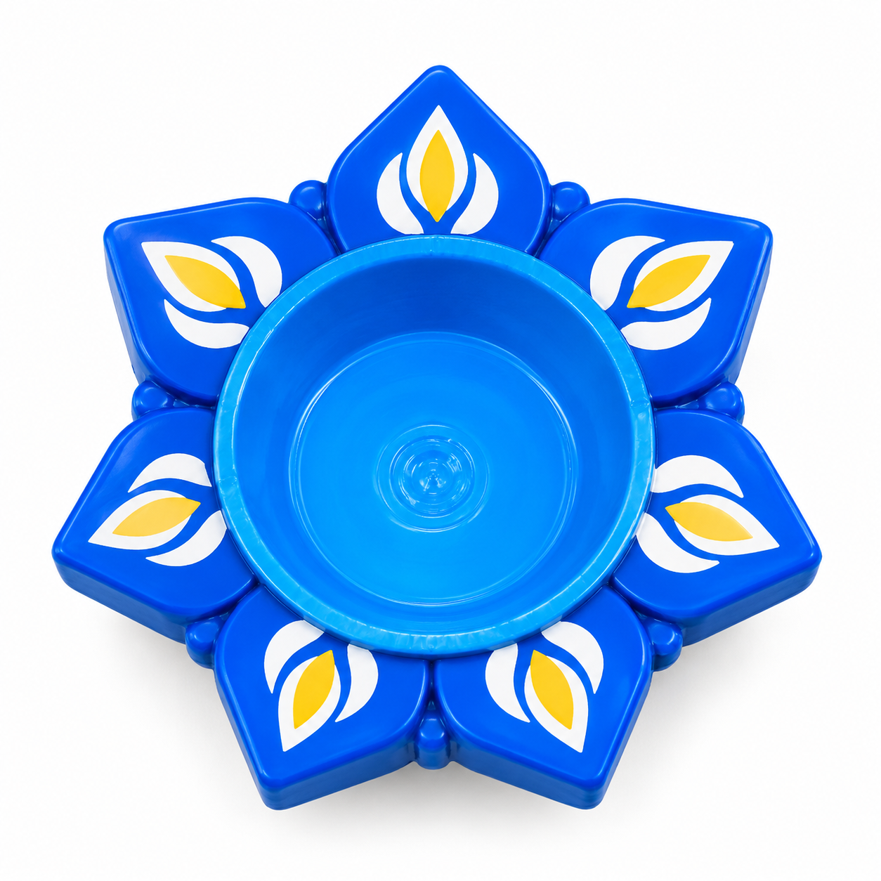 Handcrafted Blue Lotus Diya Candle Holder Set of 6