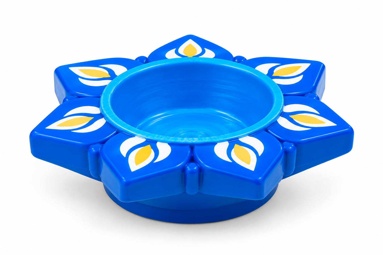 Handcrafted Blue Lotus Diya Candle Holder Set of 6