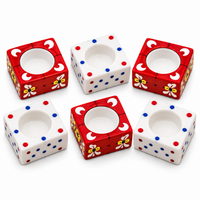 Meenakari Square Diya Candle Holder Set of 6