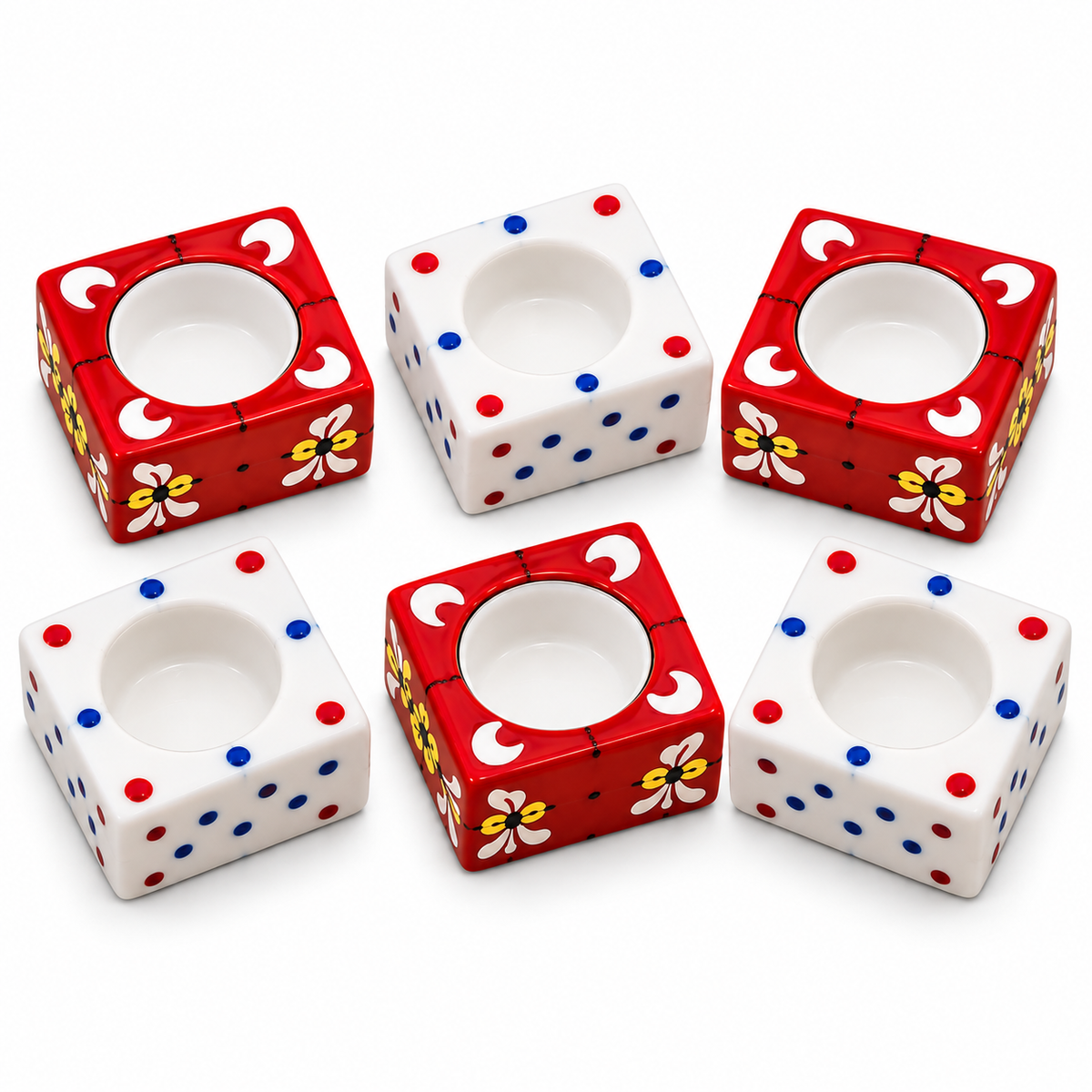 Meenakari Square Diya Candle Holder Set of 6