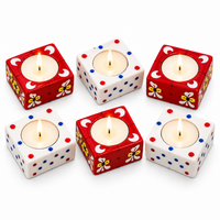 Meenakari Square Diya Candle Holder Set of 6