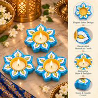 Floral Meenakari Diya Candle Holder Set of 6
