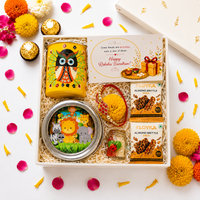 Premium Rakhi Gift Box-Zoo Snacks Box + Owl Mug