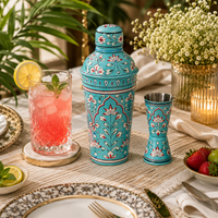 Premium Hand Painted Stainless Steel Cocktail Shaker with Peg Measurer