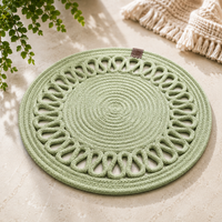 Handcrafted Round Braided Table Mat Set of 4 – Dusty Rose