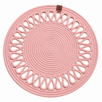Handcrafted Round Braided Table Mat Set of 4 – Dusty Rose