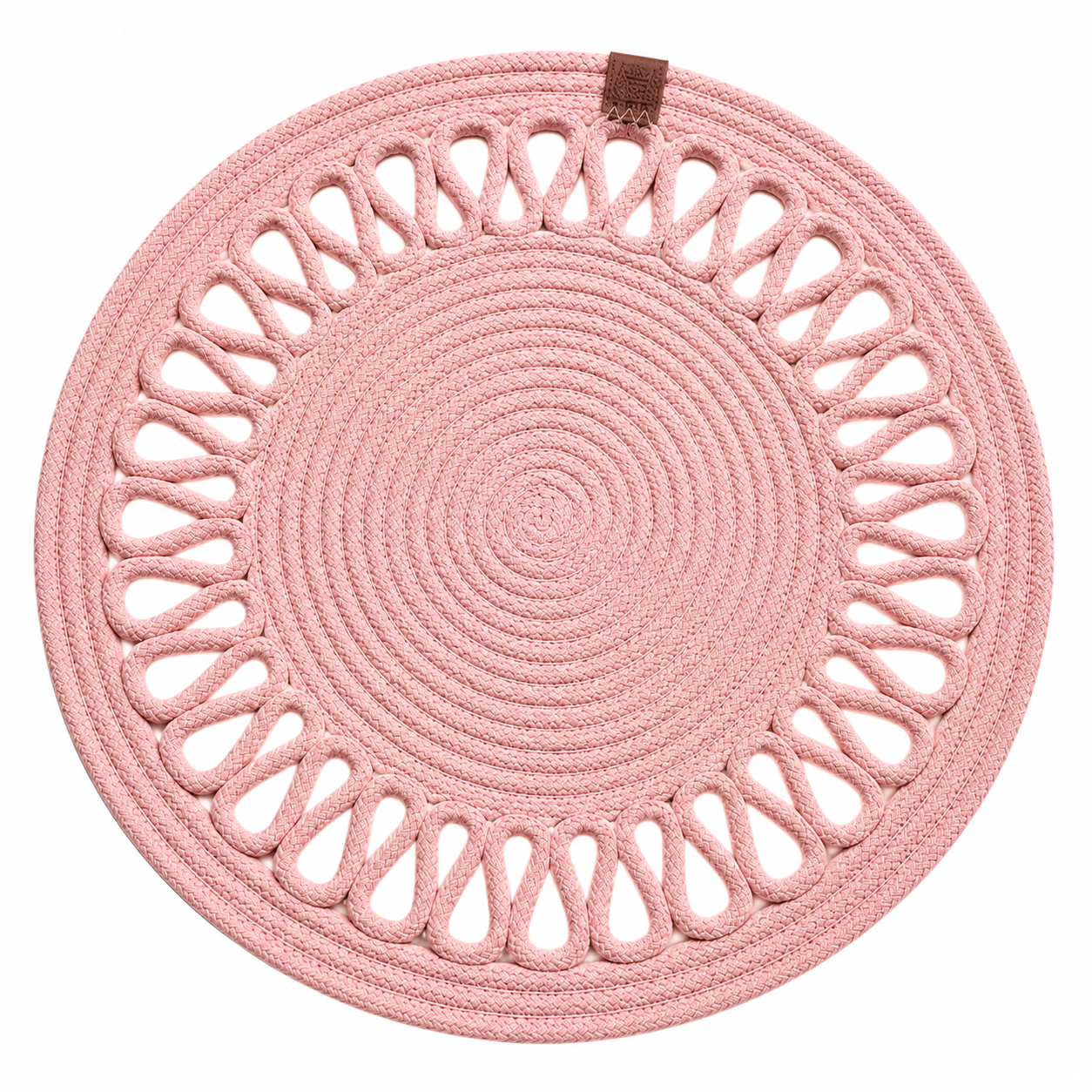 Handcrafted Round Braided Table Mat Set of 4 – Dusty Rose