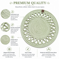 Handcrafted Round Braided Table Mat Set of 4 – Dusty Rose
