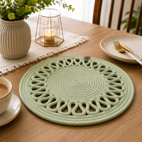 Handcrafted Round Braided Table Mat Set of 4 – Dusty Rose