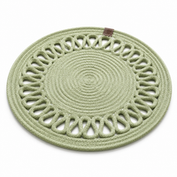 Handcrafted Round Braided Table Mat Set of 4 – Dusty Rose
