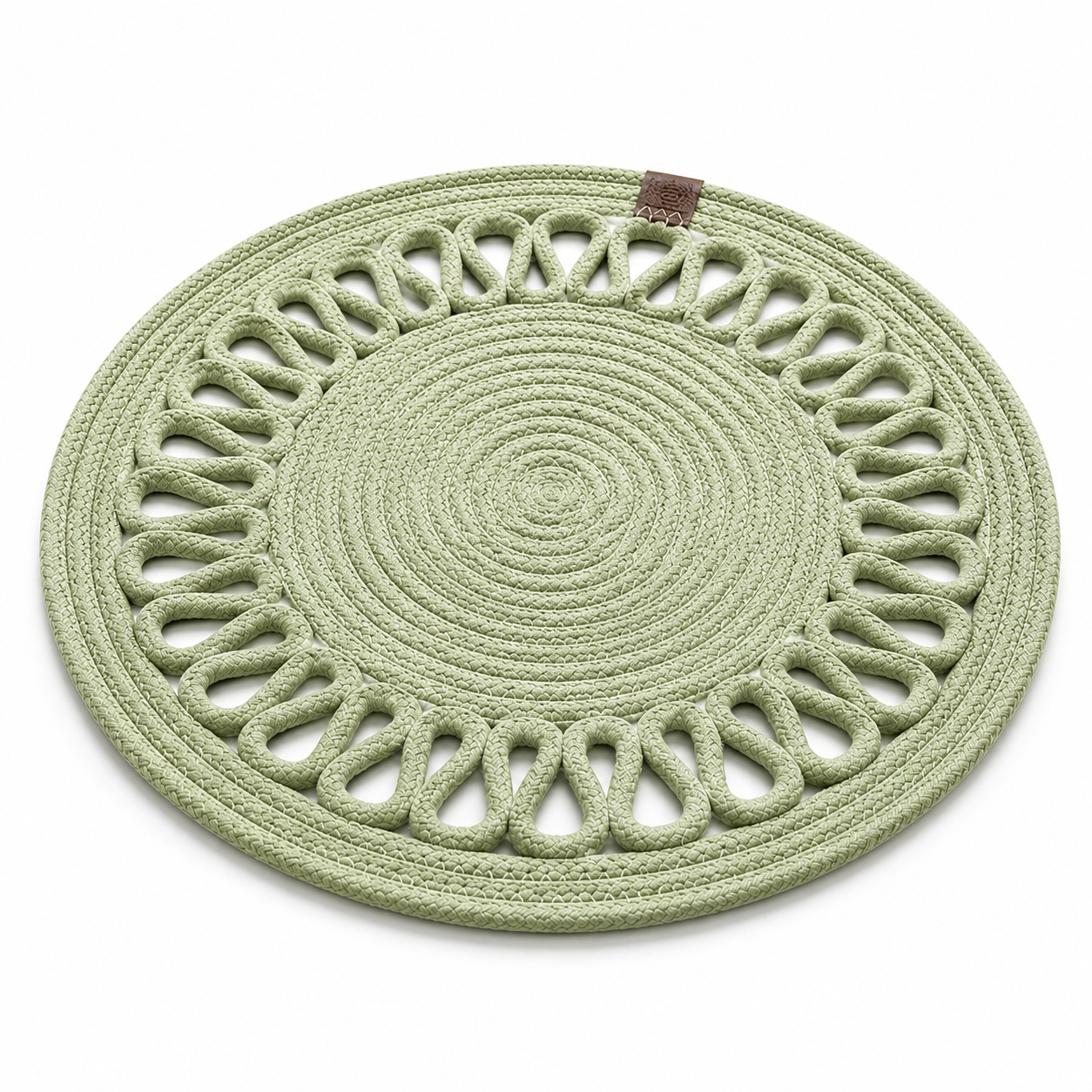 Handcrafted Round Braided Table Mat Set of 4 – Dusty Rose