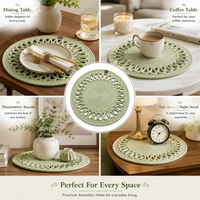 Handcrafted Round Braided Table Mat Set of 4 – Dusty Rose