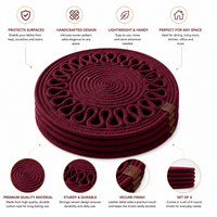 Handcrafted Round Braided Table Mat Set of 4 – Dusty Rose