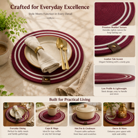 Handwoven Round Dining Table Placemats – Set of 4 | Green