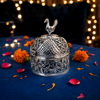 German Silver Peacock Design Multipurpose Center Piece for Home Decor and Gifting