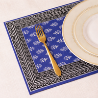 Block Printed Table Placemat (Set of 6) | Handcrafted Dining Placemats