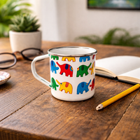 Hand Painted Stainless Steel Mug | Reusable Tea Cup for Home & Office