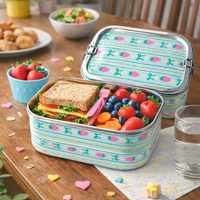 Eco-Friendly Ethnic Meenakari 2-Tier Steel Tiffin