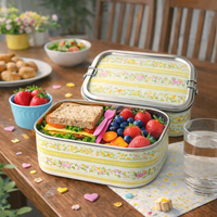 Eco-Friendly Ethnic Meenakari 2-Tier Steel Tiffin