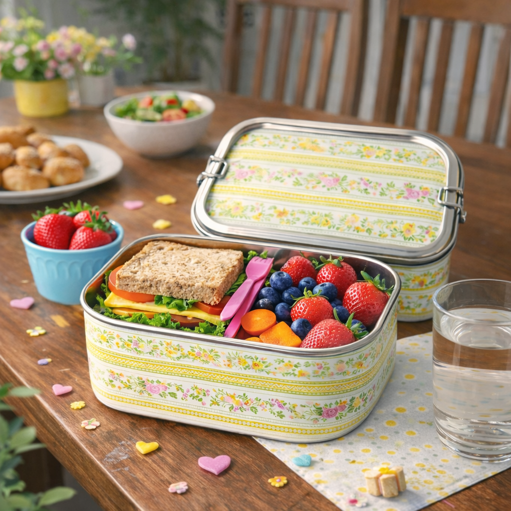 Eco-Friendly Ethnic Meenakari 2-Tier Steel Tiffin