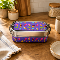 Eco-Friendly Meenakari Steel Tiffin Box