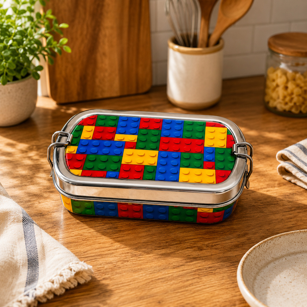 Eco-Friendly Meenakari Steel Tiffin Box